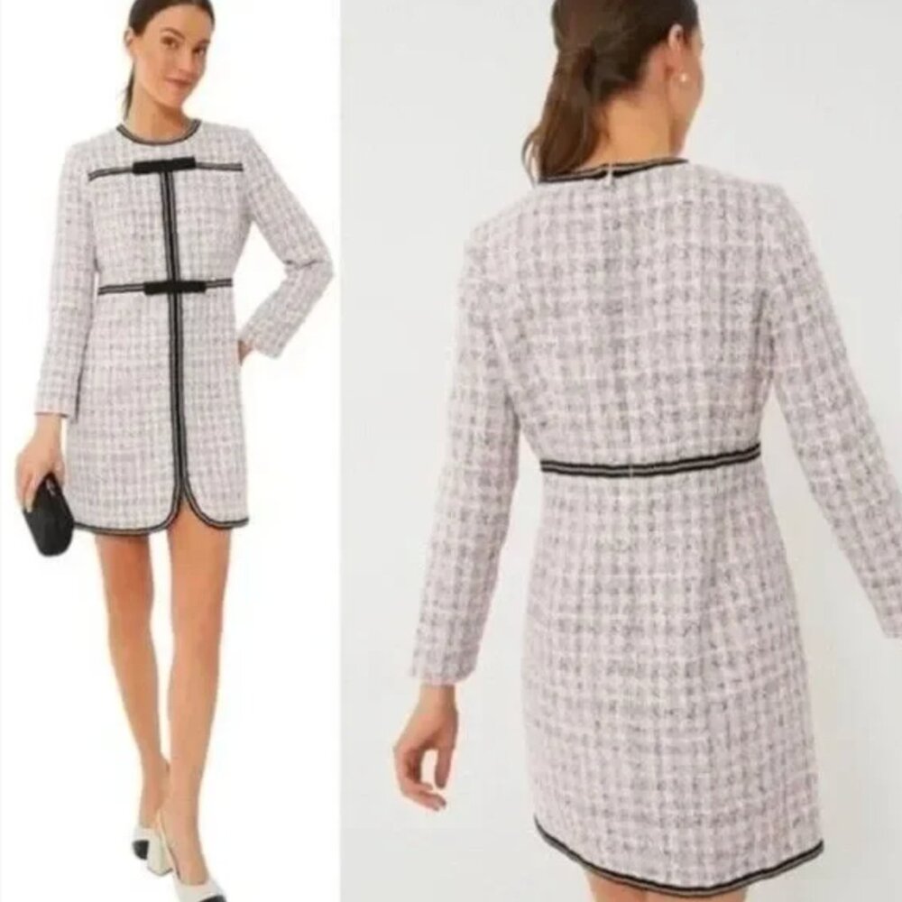 Pomander Place Brigitta Pink Tweed Dress, Size Medium